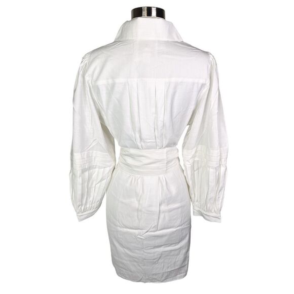 Emily McCarthy Oxford Shirt Dress - White Linen - Size Small - Picture 4 of 5
